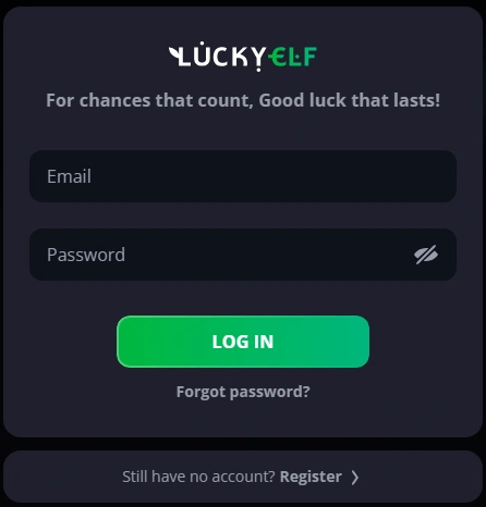 Lucky Elf Casino secure login interface